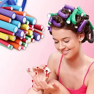 "Effortless Curling: Heatless Curler for All Hair Types. Soft foam twist-flex rods, salon-like experience. Heat-free, overnight curls with foam rollers. Magic hair rollers for bendy, curly styles