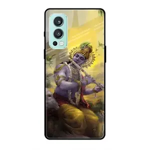 Techplanet -Mobile Cover Compatible with ONEPLUS NORD 2 GOD Premium Glass Mobile Cover (SCP-266-glOPnord2-168) Multicolor