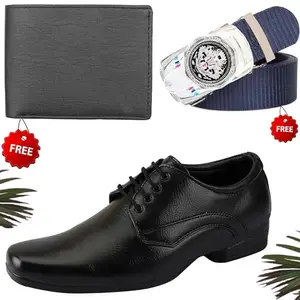 Aadab Formal Shoes/Party Shoes/Shoes Combo with Free Wallet & Belt for Men and Boys (BAZAAR4657_VTOR-BLK-1001) Multicolor