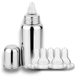 RB POINT Newborn Nutrition Stainless Steel Bottle Feeding Tips Feeding Bottle for Milk and Baby Drinks Zero Percent Plastic