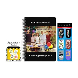 MC SID RAZZ MCSID Razz - Friends TV Series - Combo Pack of 3 ( Playing Cards + A5 Notebook + Set of 6 Bookmarks ) - Playing Cards for Poker Players / Friends Accessories for Friends Fandom (Combo A)