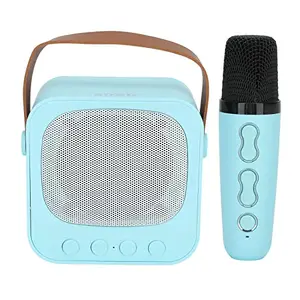 Jaerb Bluetooth Speaker Wireless Microphone, Rechargeable Karaoke Machine for Outdoor (Blue)
