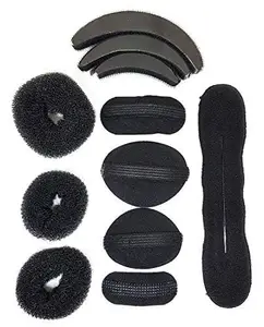 INAAYA Beauty Donut Bun Maker Hair Bun Making Styling Tool Hair Juda Maker Womens (11 Pcs), Brown