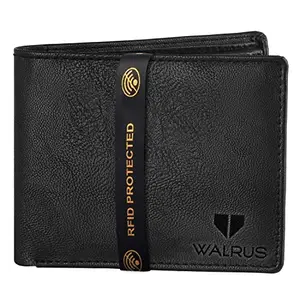 Walrus Brye Black Nature Friendly Vegan Leather Men Wallet with RFID Protection