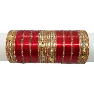 AAPESHWAR Plastic Beautiful Traitional Chudas/Bangle Set for Women and Girls (Multicolor, 2.4) (Pack of 2) (BGG 7006)