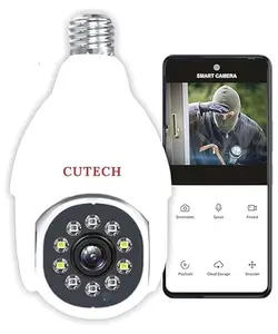 CuTech 1080P HD WiFi Bulb Light Wireless IP WiFi Camera, Fish Eye 360 Degree Panoramic Mini Lamp CCTV Home Security Camera price in India.