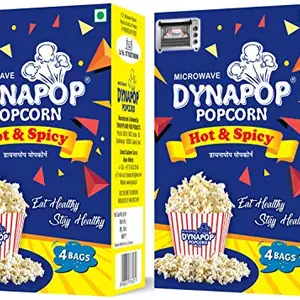 DYNAPOP Dynapop®, Microwave Popcorn, Hot & Spicy Combo Pack 640g (2 x Pack of 4 x 80g)