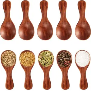CraftsX2Z Wooden Measuring Spoons Set, Traditional Spice and Seasoning Scoops, 10-Piece (17)