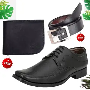 Graceful Formal Shoes/Party Shoes/Shoes Combo with Free Wallet & Belt for Men and Boys (BAZAAR739_AXR-TC-1002) Multicolor