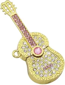 ETZIN Guitar Model 2.0 32GB USB 2.0 Flash Drive Pen Drive - Gold (Waterproof, Plug and Play)