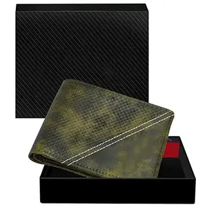 DUQUE Men's EleganceGent Made from Genuine Leather Luxury, Style, and Functionality Combined Wallet (JAC-WL34-Green)