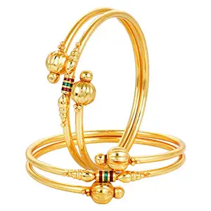 YouBella Jewellery Traditional Gold Plated Bracelet Bangle Set For Girls and Women (2.6)