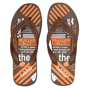 POLITA Health Men Flip Flops Slippers Orange All Size Availablee (numeric_6)