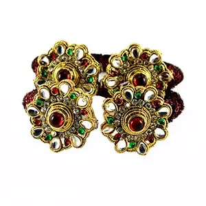 MAYA FASHION Maroon Stone Acrylic-Brass Bangle With Very Extra Large Size Elegant Extra Large Size Bangle | Perfect Fit for Plus Size banglesTrendy and Comfortable Fit for woman and girls | (Sku-ban1312)