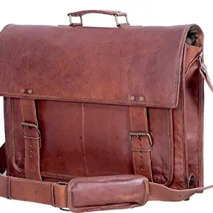 Znt Bags No-1105 15 inch Genuine Leather Laptop Office Messenger Bag for Men&Women.