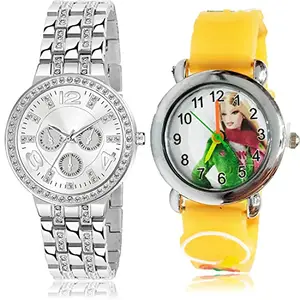 NEUTRON Present Analog Silver and White Color Dial Women Watch - G629-GC50 (Pack of 2)