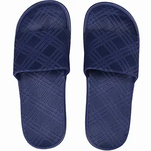 DRUNKEN Slipper for Men's Flip Flops Home fashion Slides open toe non slip Navy Blue-7-8 UK