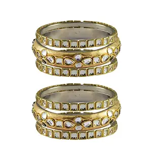 MAYA FASHION Golden stone Brass Bangle Elegant Extra Large Size Bangle | Perfect Fit for Plus Size banglesTrendy and Comfortable Fit for woman and girls | (Sku-ban3940)