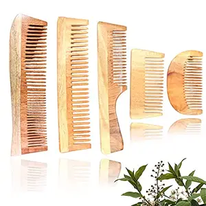 AMP CREATIONS Neem Wooden Comb | Hair comb set combo for Women & Men | Kachi Neem wood Comb Kangi hair comb set for women | Wooden Comb for women hair growth |Kanghi for Hair Styling Comb set