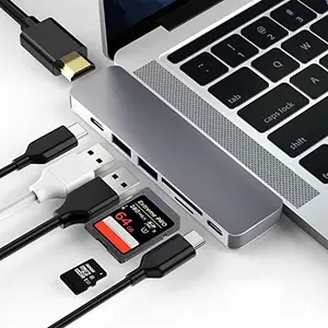 EN LIGNE USB C Hub 7 in 2 Adapter PD Power Delivery, SD/TF Card Reader, 4K USB C to HDMI, 2 USB 3.0 Ports Type C Compatiable for MacBook & MacBook Pro