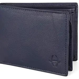 HideChief Premium Navy Blue Genuine Leather Wallet for Men (HCW206)