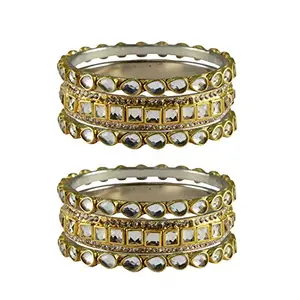 MAYA FASHION Golden stone Brass Bangle Elegant Extra Large Size Bangle | Perfect Fit for Plus Size banglesTrendy and Comfortable Fit for woman and girls | (Sku-ban3968)