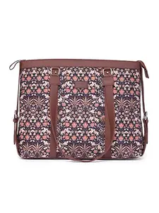 ZOUK Office Bag | Stylish Bags for Office Use | Laptop Bag 15.6 inch | Stylish Tote for Office Use | Purse for Women | Vegan Leather Handbag | Daily & Travel Use | Kashmir Blooms