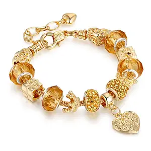 Peora Gold Plated Synthetic Stone Studded Openable Bracelet Stylish Fashion Jewellery Gift for Girls & Women (PX3B97)