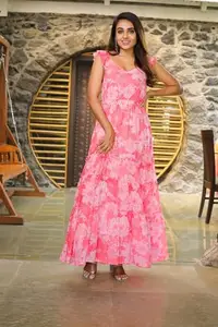 Masakali.co Pink Floral Print Women's Casual Dress