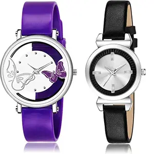 NIKOLA Italian Designer Analog Purple and Silver Color Dial Women Watch - G557-GW22 (Pack of 2)