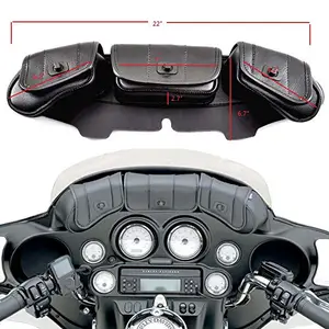 Remaiw moto Black Motorcycle Windshield Bag Saddlemen Fairing 3 Pouch Bag Fits For Harley Touring Electra Street Glide Road King 1986-2013