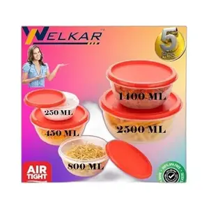 Kitchen Container |250+450+800+1400+2500 ml| Stackable Refrigerator Organizer for Fresh Food Storage | BPA-Free Kitchen Solution Transparent food storage Stackable frid|design - 661for home