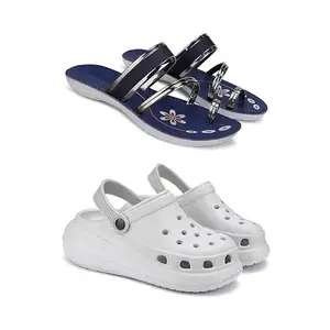 WINGSCRAFT -Women Stylish Flats Fashion Sandal for Party & Wedding/Casual Flat Sandals with Clogs for Women's & Girls-Combo-1945-OO5-6 Grey-EURO-37