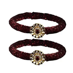 MAYA FASHION Maroon Stone Brass Bangle With Very Extra Large Size Elegant Extra Large Size Bangle | Perfect Fit for Plus Size banglesTrendy and Comfortable Fit for woman and girls | (Sku-ban2030)