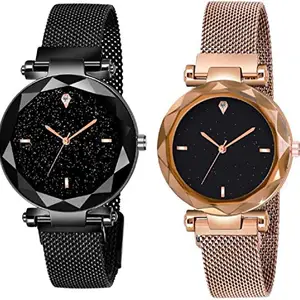TFS Laxurius Looking Black Dial Magnet Belt Girl and Women Analog Watch