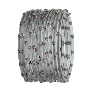 Ranika Traditional Glass Bangles Set for Women & Girls | Designer Stone Studded Bangles | Bangles for Daily & Festive Use