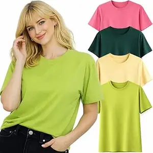 London Hills Tshirt for Woman | T Shirt for Woman Cotton Casual Tops | Tshirts Shirts for Women Round Neck Short Sleeve | Women Tees Everyday Wear Basic T Shirts for Womans