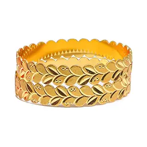 Suprimo Fashion Bangles Suprimo Fashion Traditional Gold Bangles 2 bangle bracelet kangan kada for Women & Girls
