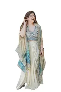 Fashion Since Lehenga Choli For Women's And Girls For Style Premium Chinnon Silk Fabric With Cording & sequin work wedding bollywood party girls wear dhoti indo western (Yellow)