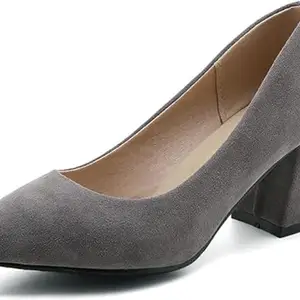 UUNDA Fashion Comfortable Casual Platform Block Heels Sandals for Women's and Girl's (Grey, 6)