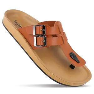WALKAROO PLUS Soft Cushion Sandal For Men|Lightweight and Comfortable|WE1345 - Tan