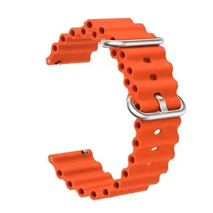 AONES 22mm Ocean Silicone Watch Bands Compatible for Mobvoi Ticwatch E2 Watch Strap Orange
