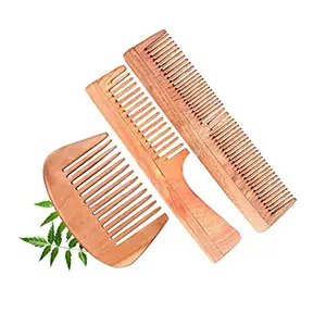 BODE - Kacchi Neem Comb, Wooden Comb | Hair Growth, Hairfall, Dandruff Control | Hair Straightening, Frizz Control | Comb for Men, Women | Treated with Neem Oil, Bhringraj & 17 Herbs (STYLE-6)