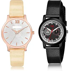 NIKOLA 3D Design Analog Silver and Grey Color Dial Women Watch - GM342-(26-L-10) (Pack of 2)