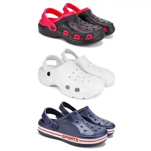 Lightweight Classic Clogs || Sandals with Slider Adjustable Back Strap for Men-Combo(3)-3017-3122-3069-8 Blue (COMBO(3)-3017-3122-3069-8__BZ)