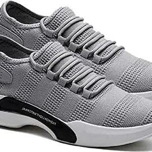 AADI Men's Grey Mesh Outdoor Running Casual Shoes