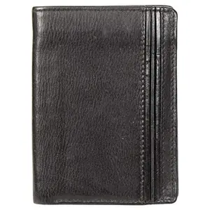 Leatherman Fashion LMN Genuine Leather Unisex Black Wallet (4 Card Slots)