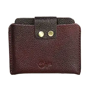 STYLE SHOES Women's Genuine Leather Credit & Debit Card Holder- Brown 361BQ12