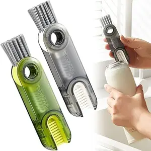3 in 1 Multifunctional Cleaning Brush,Tiny Bottle Cup Lid Detail Brush,Silicone Bottle Brush,Water Bottle Brush,Bottle Cleaner Brush,Crevice Cleaner Tools,Brushes for Nursing Bottle Cups Cover