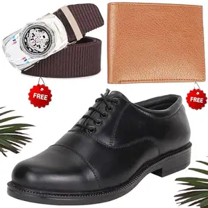 Stylish Trendy Formal Shoes/Party Shoes/Shoes Combo with Free Wallet & Belt for Men and Boys (BAZAAR7200_RT-Tan-1008) Multicolor